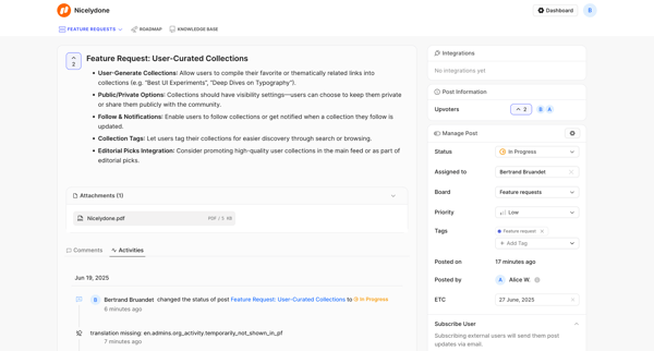 Feature Request: User-Curated Collections | Nicelydone screen