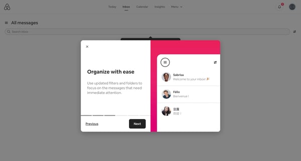 All messages - Airbnb screen