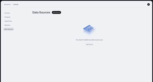Data Sources screen