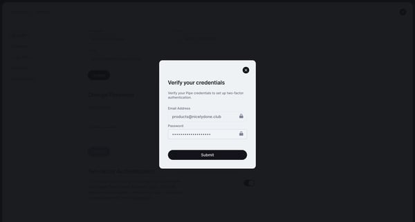 Account screen