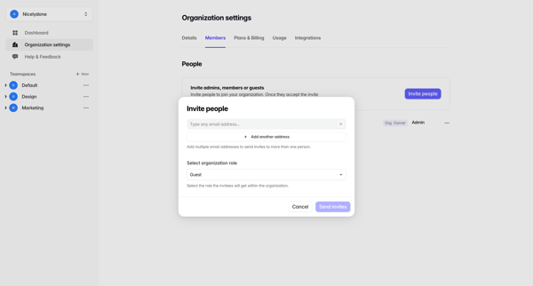 Dashboard — Tabular screen