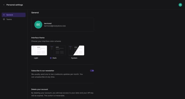 General | Liveblocks screen