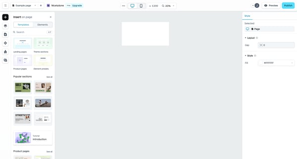 Example page | Nicelydone screen