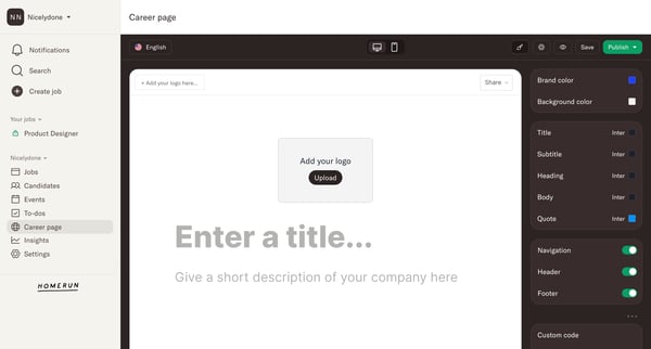 Career page · Homerun from Homerun