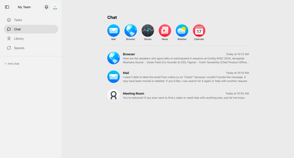 Cobot screen