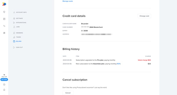 Productboard screen