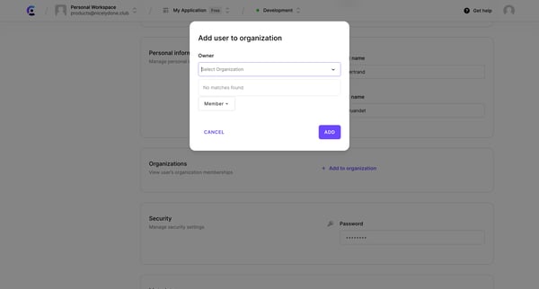 Dashboard | Clerk.com screen