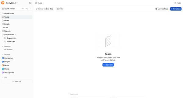 Tasks - Attio screen