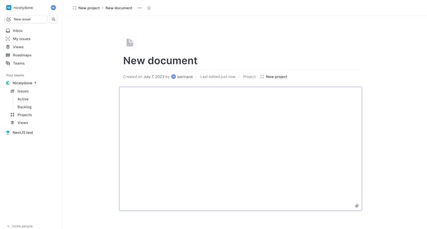 Document › New document screen