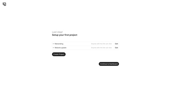 Create Projects ‐ Marathon screen