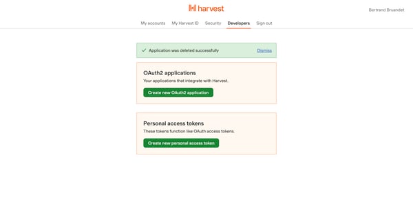 Developer tools screen