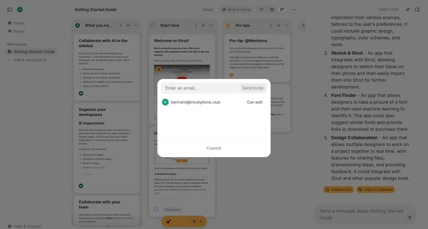 Strut - Getting Started Guide screen