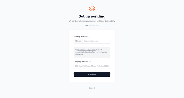Add Domain screen