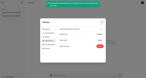 ChatGPT screen