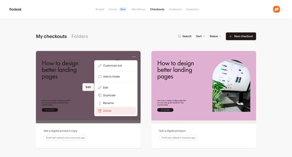 My checkouts | Flodesk from Flodesk