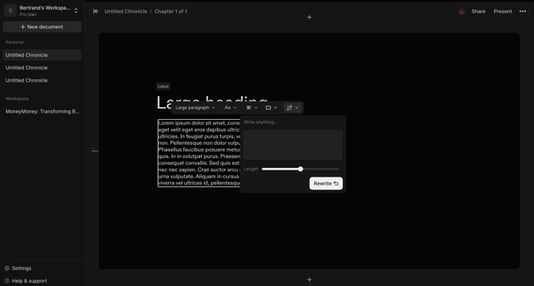 Chronicle screen