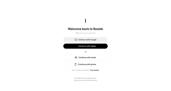 Sign In - Beside screen