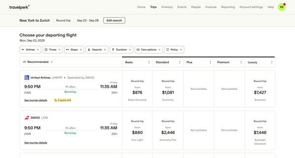 TravelPerk screen