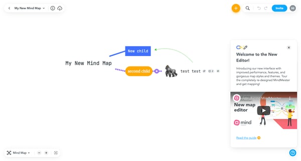 My New Mind Map - MindMeister Mind Map screen