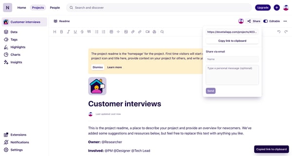 Customer interviews – Dovetail from Dovetail