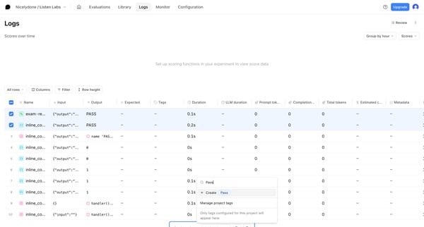 Logs - Listen Labs - Braintrust from Braintrust