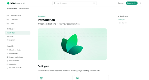 Introduction - Starter Kit screen