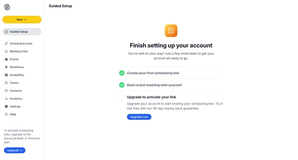 Guided Setup from SavvyCal