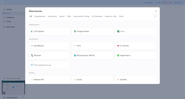 Data Sources - Causal screen