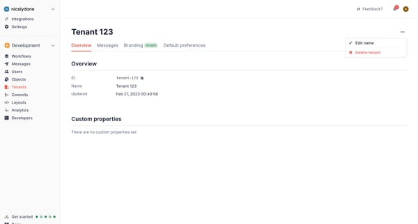 Tenant 123 | Tenants  Knock screen