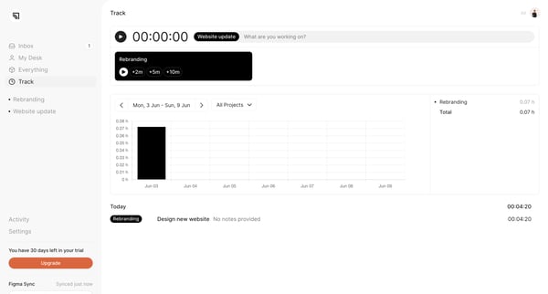 Track ‐ Marathon screen