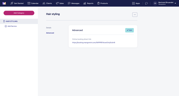 Mangomint App screen
