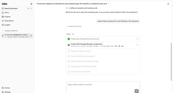 I'll scan the codebase to understand its main business logic, then identify an untested function and | Ona screen