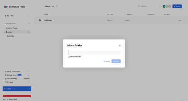 Bertrands Team Workspaces — Eraser screen