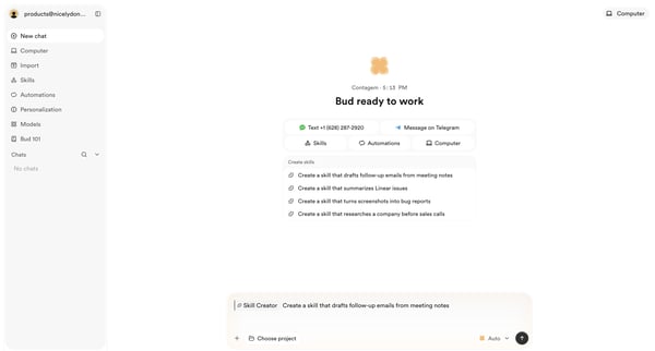 Bud - Your AI Worker screen