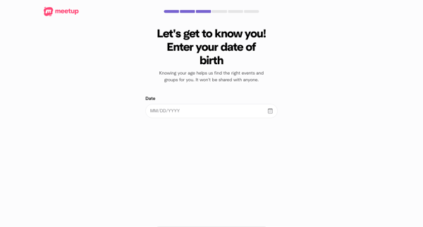 Welcome | Meetup screen