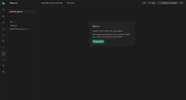 My Project | Supabase screen