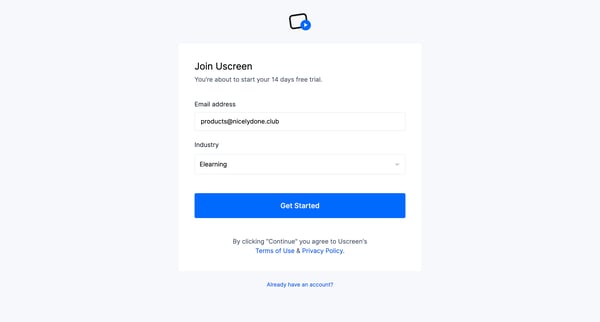 Join Uscreen screen