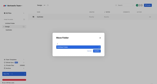 Bertrands Team Workspaces — Eraser screen