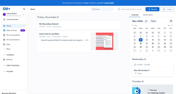 Otter Voice Meeting Notes - Otter.ai screen