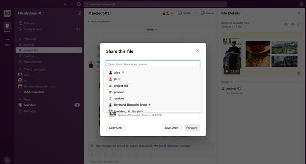 project-01 Channel - Nicelydone 01 - Slack screen