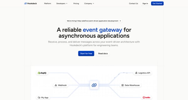Hookdeck - A reliable Event Gateway for event-driven applications screen
