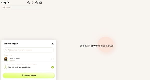 Async | Get started screen
