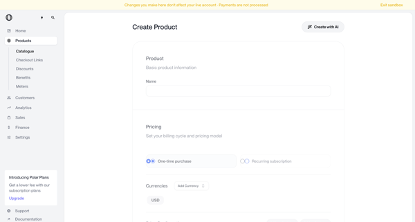 Create Product | Nicelydone | Polar screen