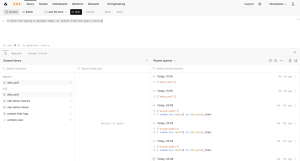 Query screen