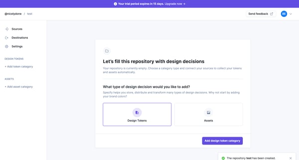 Specify · test screen