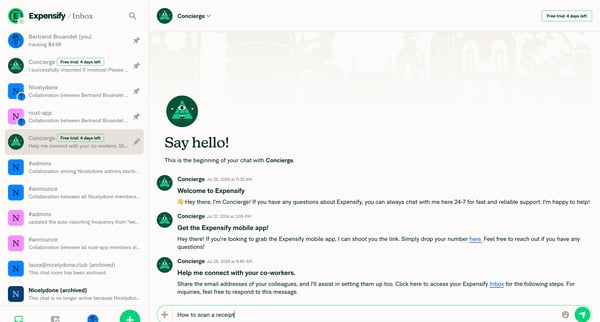 3 New Expensify screen