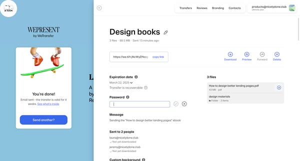 WeTransfer | Send Large Files Fast screen