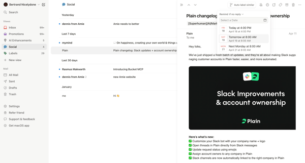 4 • Social • nicelydoneproducts@gmail.com • Notion Mail screen