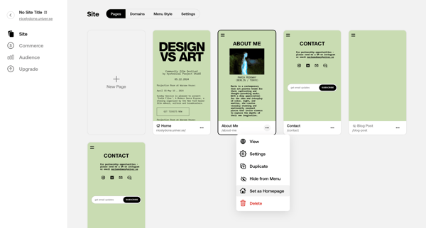 nicelydone.univer.se Pages screen