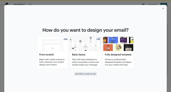 Edit email | Mailchimp screen